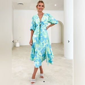 Santino Midi Dress - Lime Calypso Size US 6